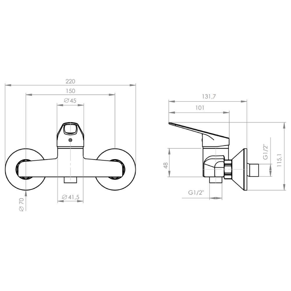 Monomando Ducha Cincinnati Cromo