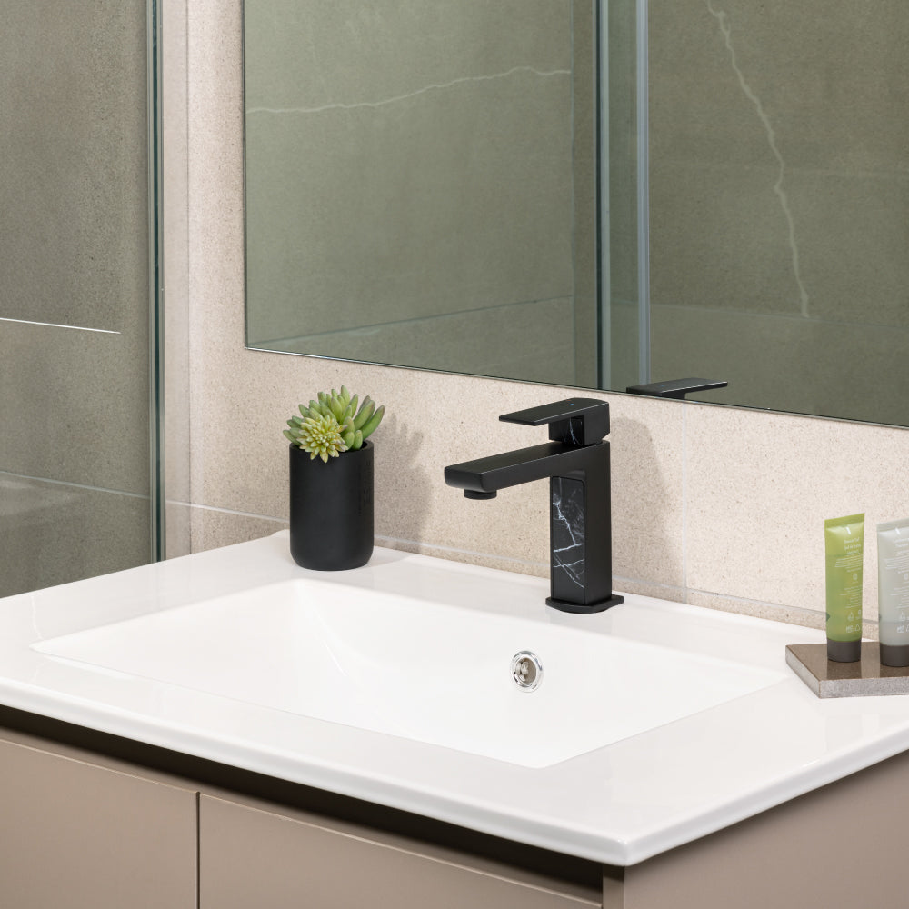 Monomando Lavamanos Atela Negro Mate