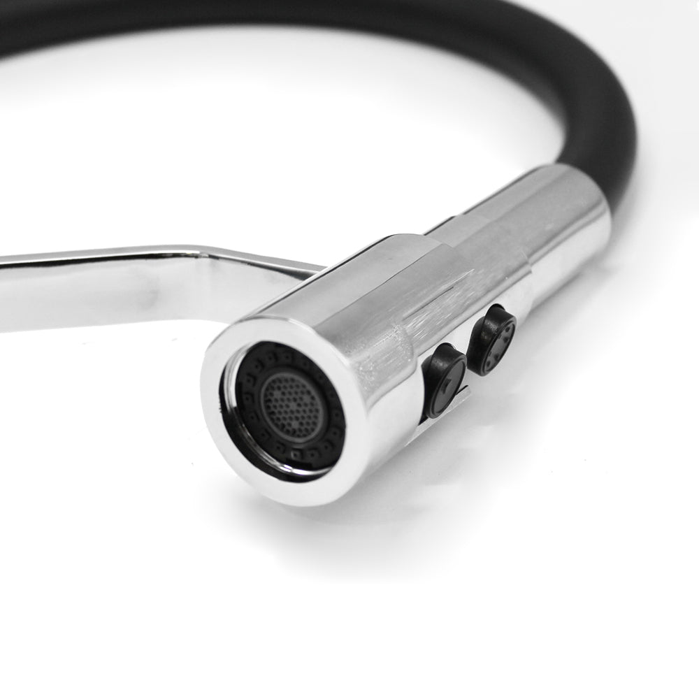 Monomando Lavaplatos Flexible Asti Cromo/Negro Mate