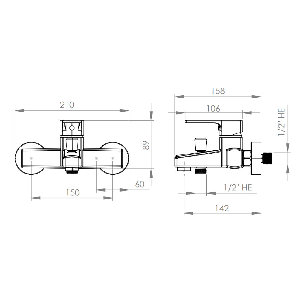 Monomando Tina Ducha Alatri Cromo