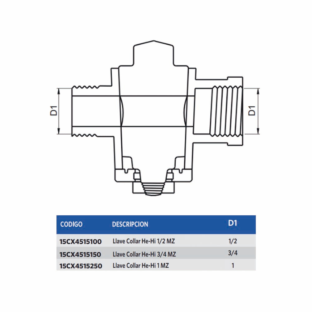 Llave Collar He-Hi 1/2 MZ