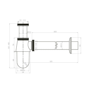 Sifón Lavamanos 1 1/4'' con salida recta