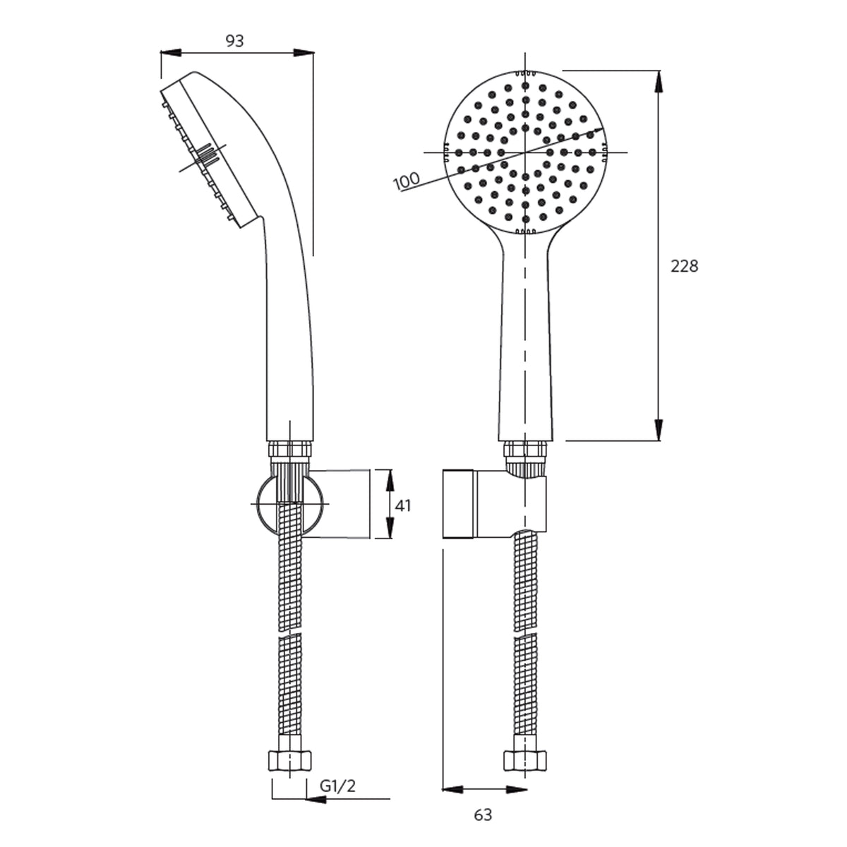 Juego Ducha 1F Dessin Negro Mate