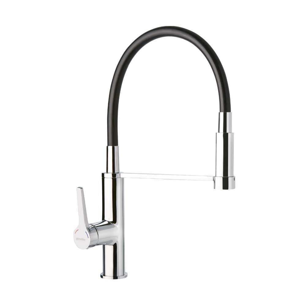 Monomando Lavaplatos Flexible Exo Cromo/Negro Mate