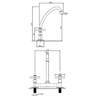 Combinación Lavaplatos 8" Mossini Cruz Cromo