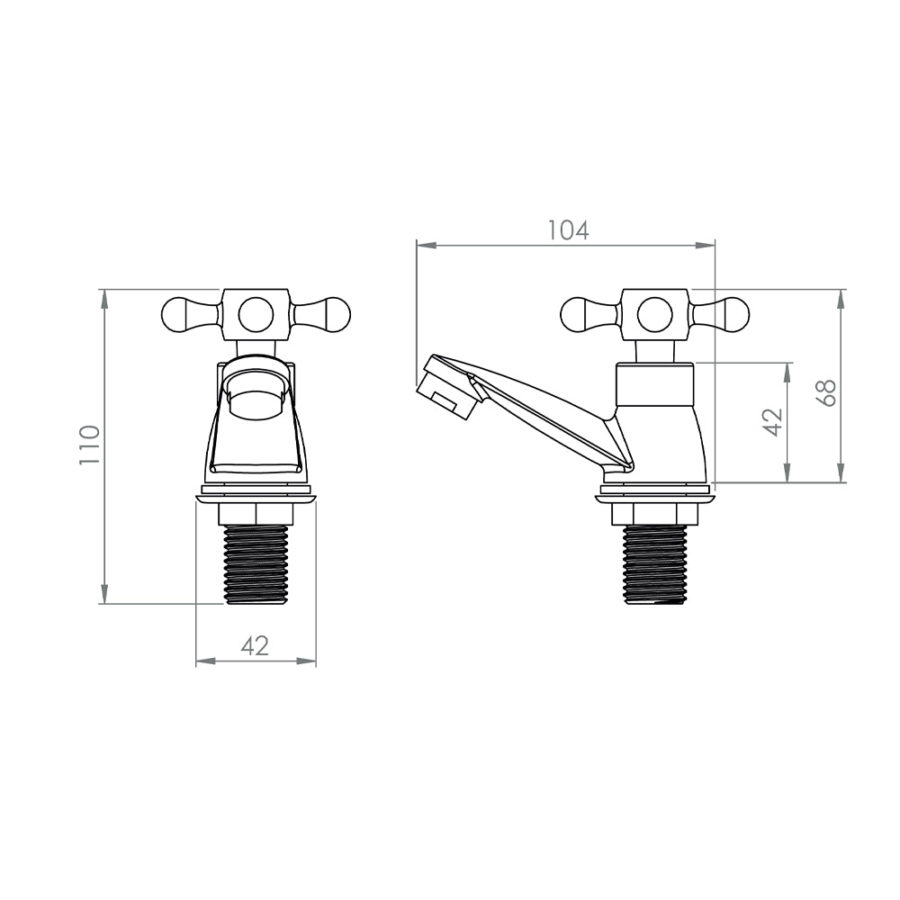 Llave Lavamanos Miami Cruz Cromo