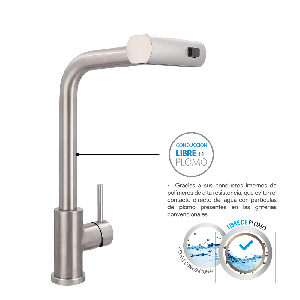 Monomando Lavaplatos Extraíble Matera Inox Satinado