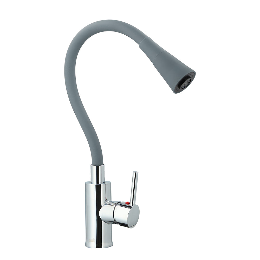 Monomando Lavaplatos Flexible Oregon Flex Duo Cromo/Gris