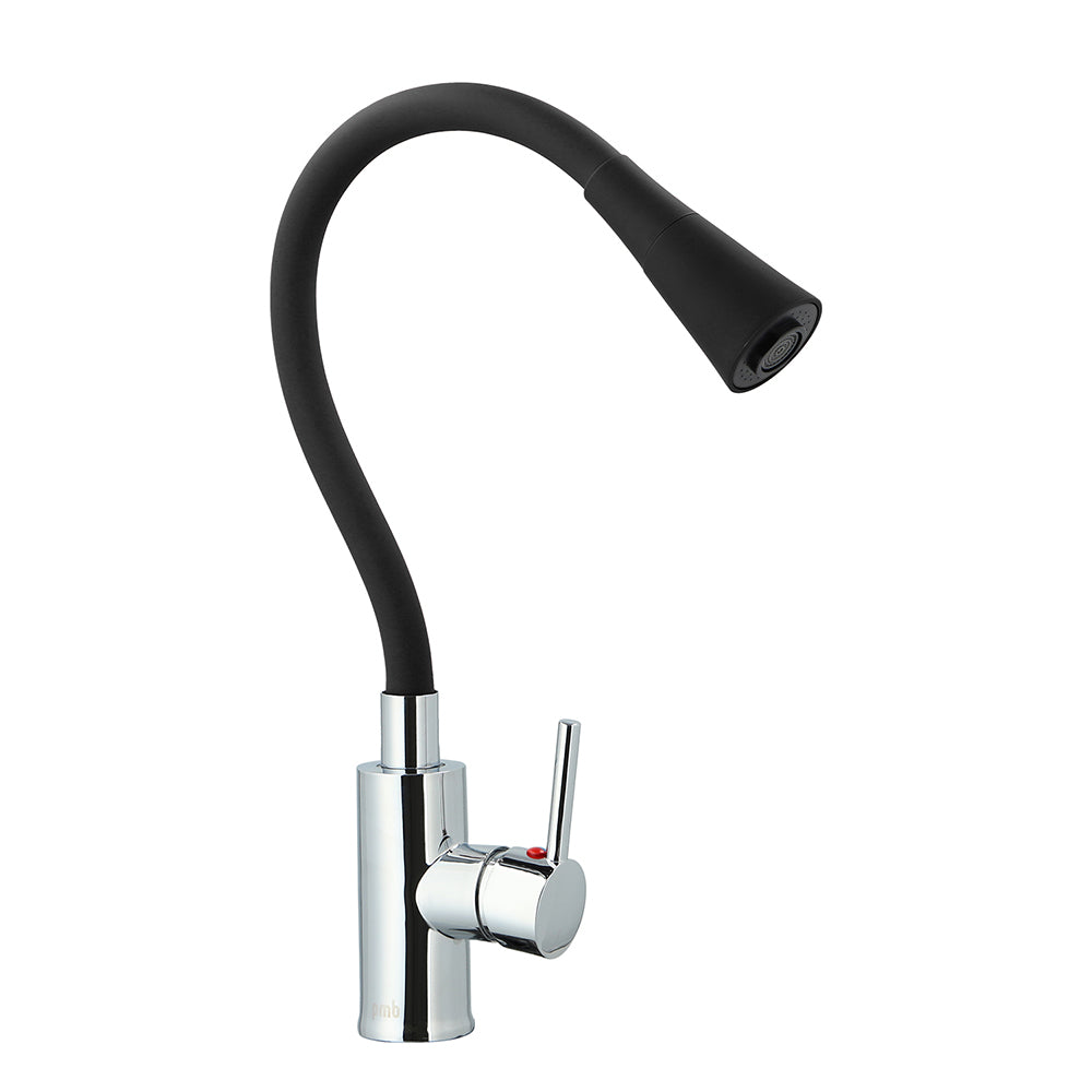 Monomando Lavaplatos Oregon Flex Duo Cromo/Negro Mate