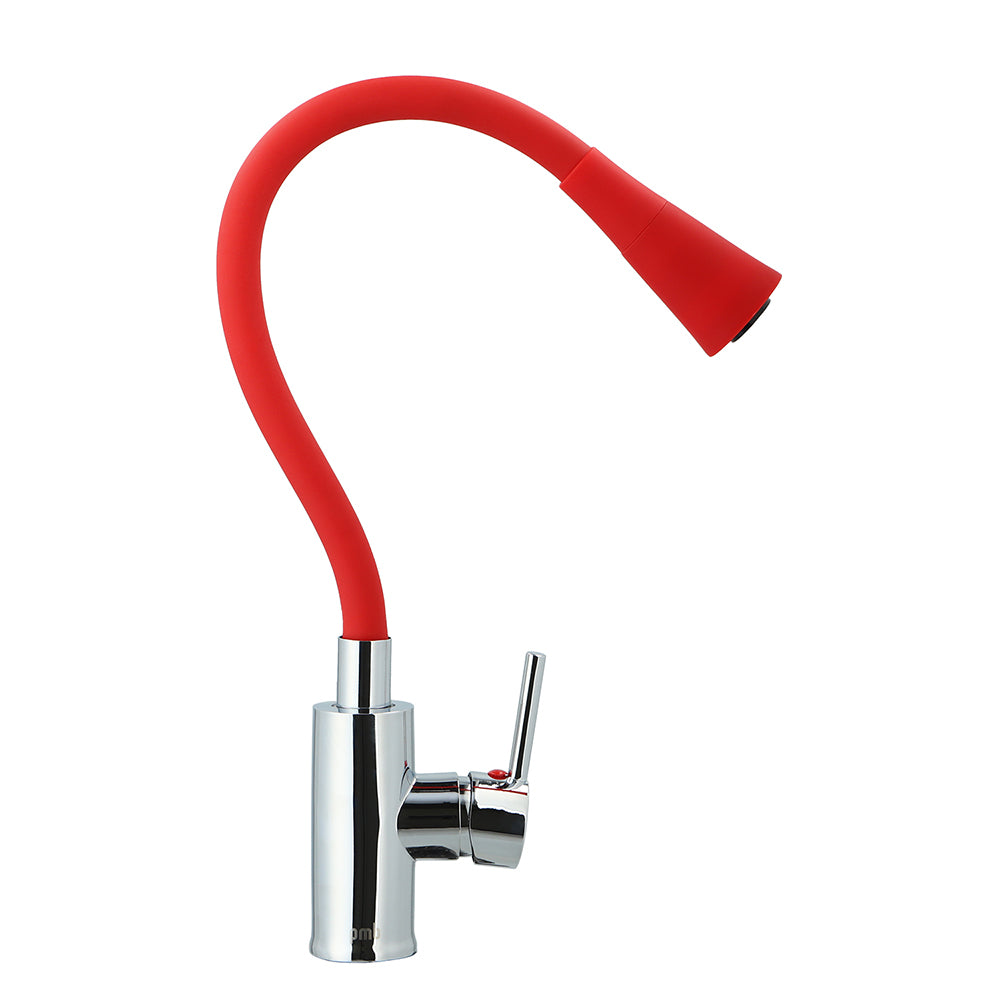 Monomando Lavaplatos Flexible Oregon Flex Duo Cromo/Rojo