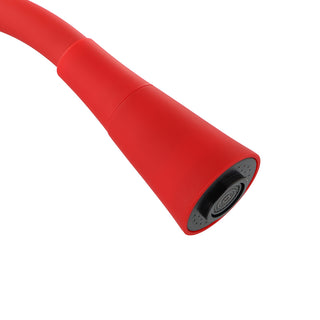 Monomando Lavaplatos Flexible Oregon Flex Duo Cromo/Rojo