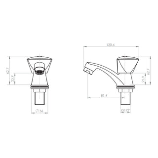 Llave Lavamanos Miami Cromo