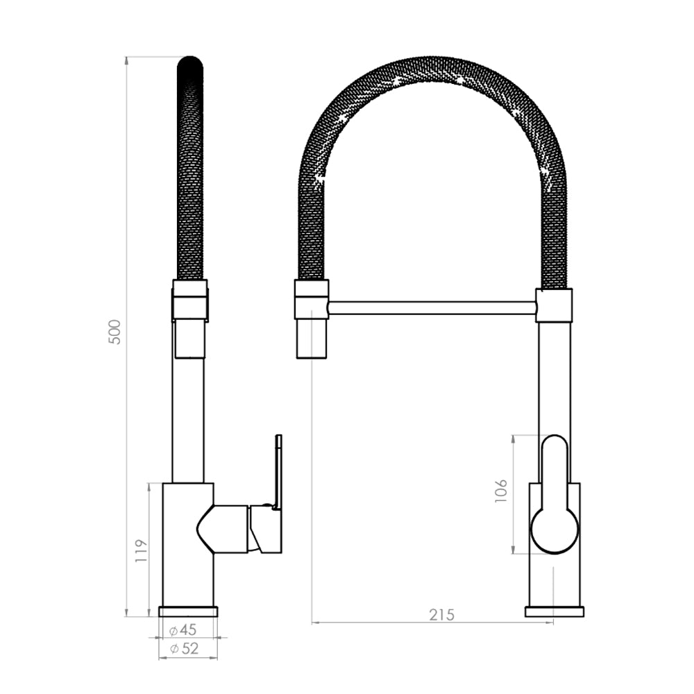 Monomando Lavaplatos Flexible Arsoli Negro Mate