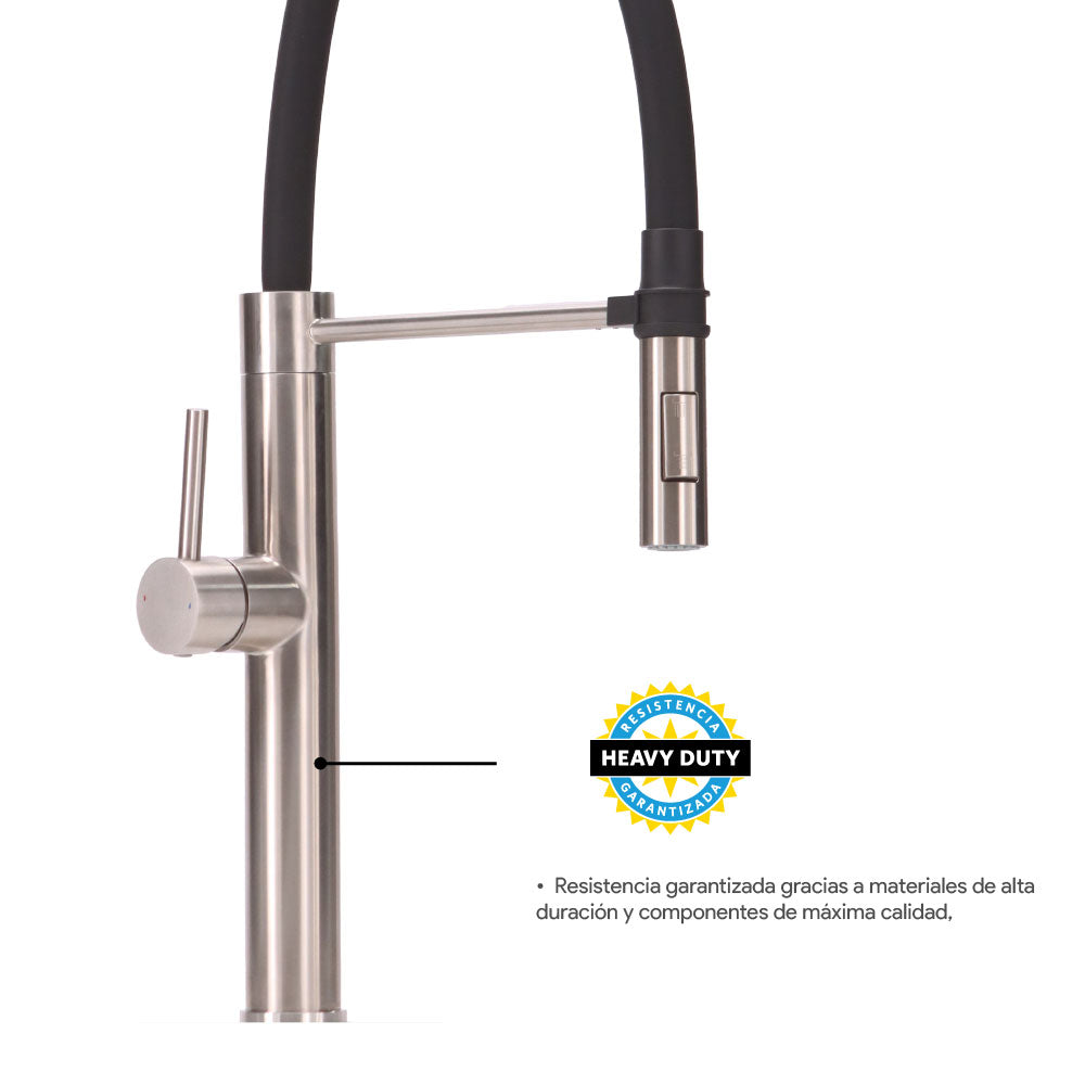 Monomando Lavaplatos Flexible Viadana Inox Satinado