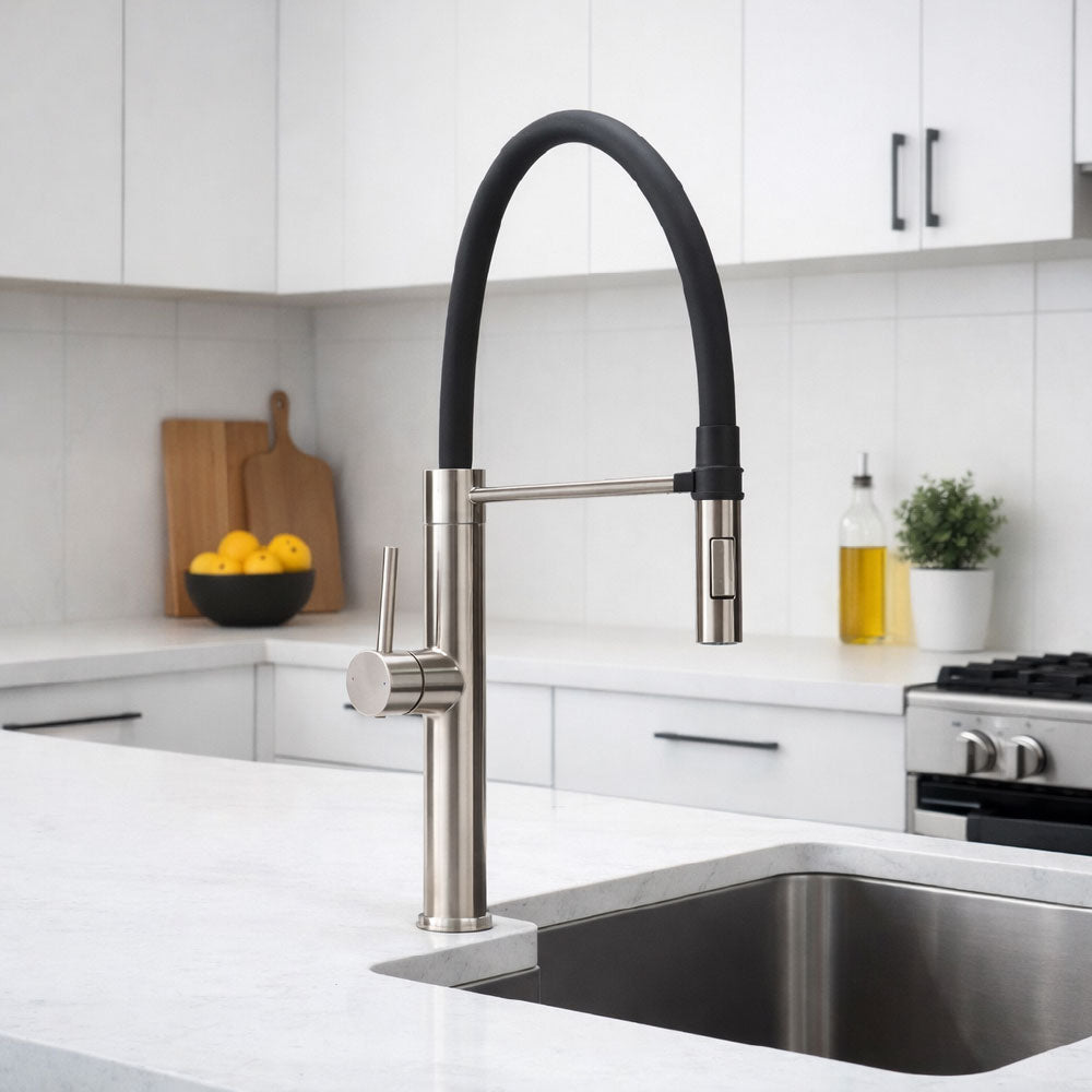 Monomando Lavaplatos Flexible Viadana Inox Satinado