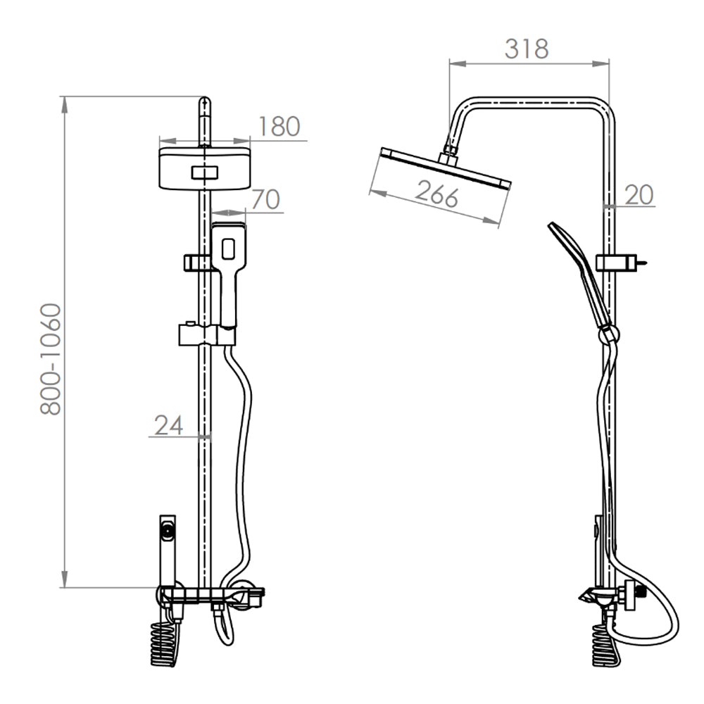 Columna de Ducha Multifunción Farina Negro Mate