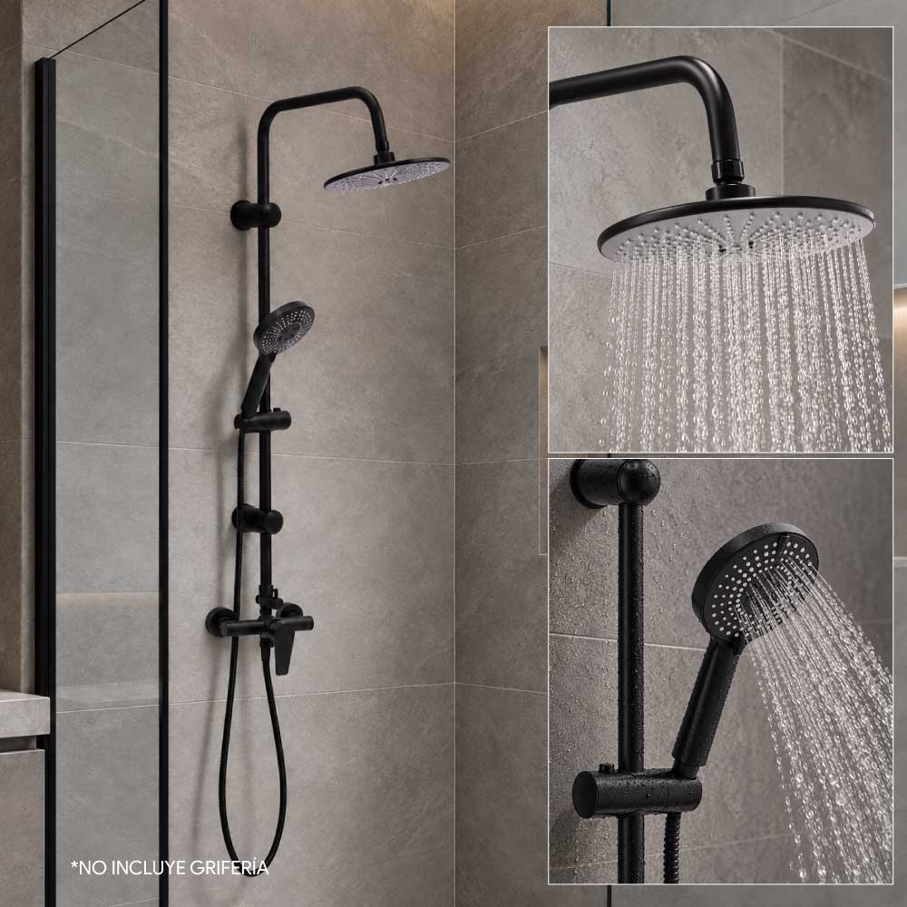 Columna de Ducha Rimini Negro Mate