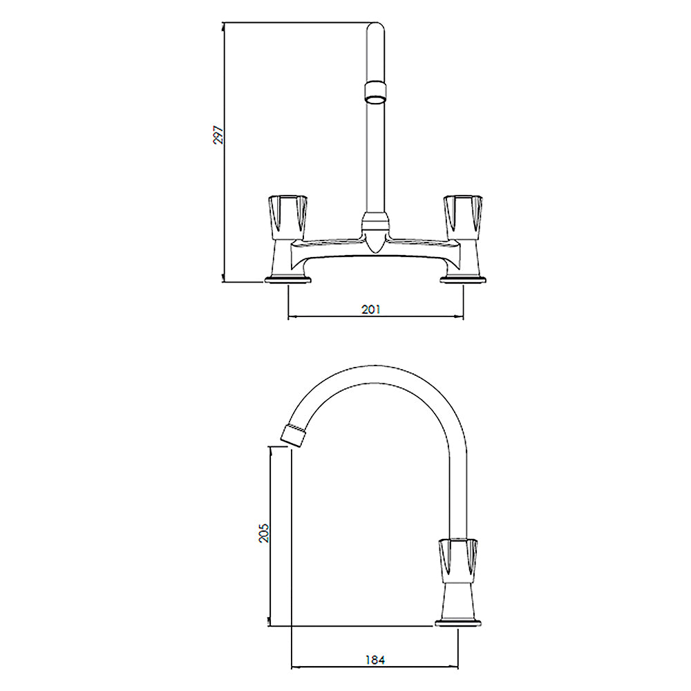 Combinación Lavaplatos 8" Maranello Cromo
