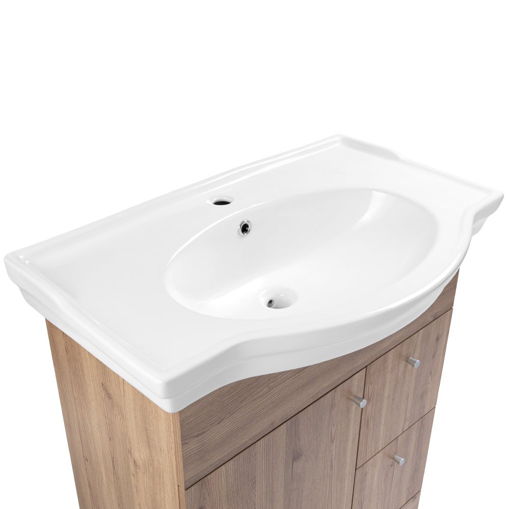 Mueble Vanitorio Adele Rústico + Cubierta 80x46x50 cm