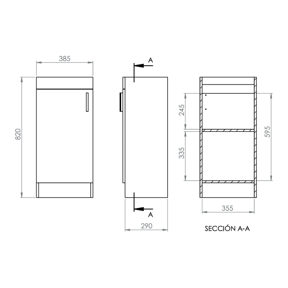 Mueble Vanitorio Claire Rustico + Cubierta 40x29x82 cm