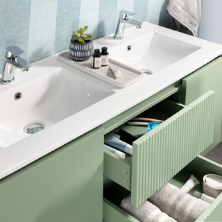 Mueble Vanitorio Sophie Sage Green Texturado + Cubierta 120x46x50 cm