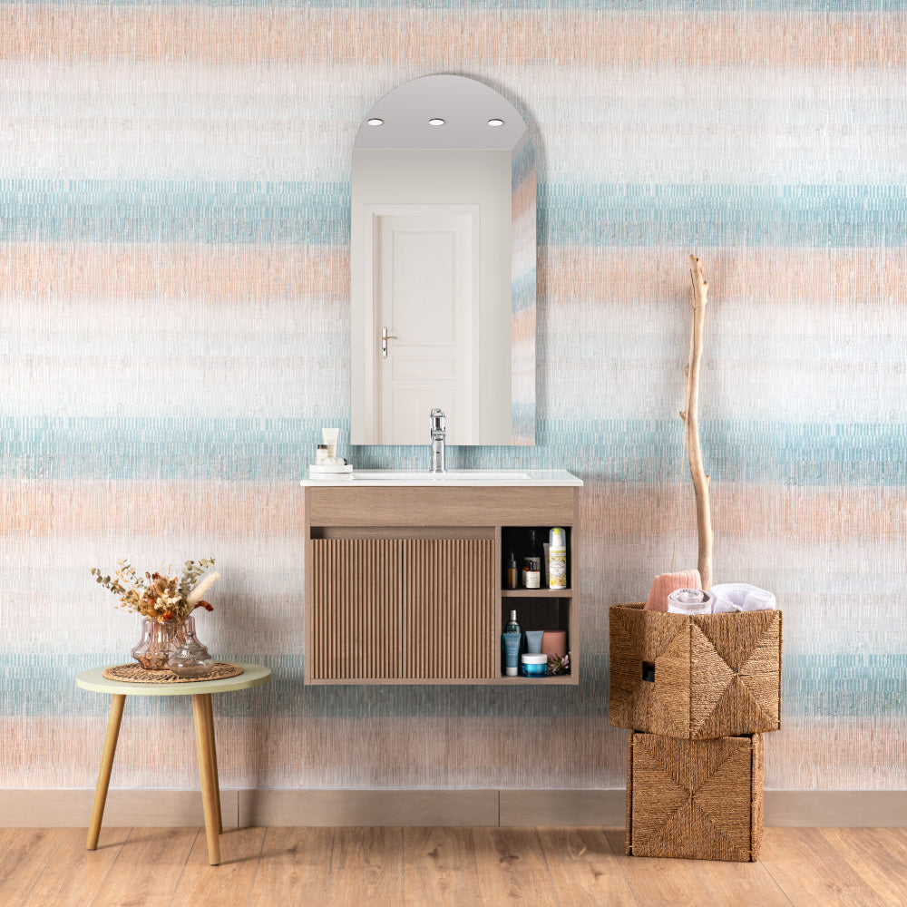 Mueble Vanitorio Texturado Lille Lenga Texturado + Cubierta 60x46x50 cm
