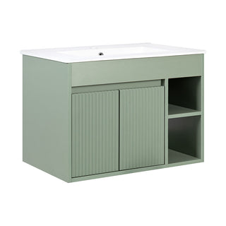 Mueble Vanitorio Lille Texturado Sage Green + Cubierta 60x46x50 cm
