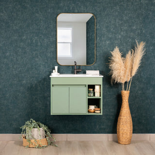 Mueble Vanitorio Lille Sage Green + Cubierta 70x46x50 cm