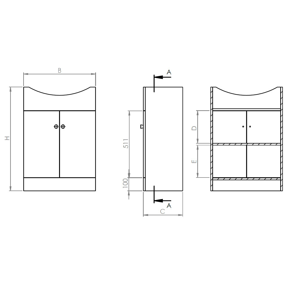 Mueble Vanitorio Marie Lenga + Cubierta 50x43x30 cm