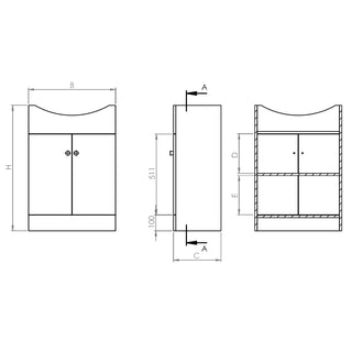 Mueble Vanitorio Marie Lenga + Cubierta 50x43x30 cm