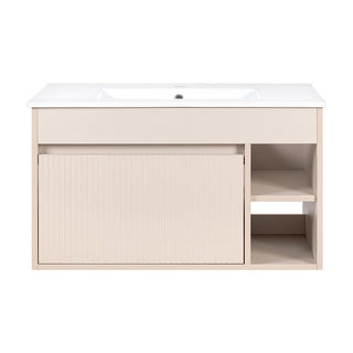 Mueble Vanitorio Marsella Greige Texturado + Cubierta 60x46x50 cm