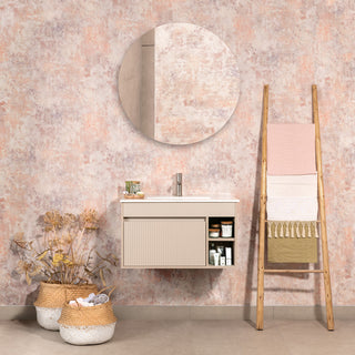 Mueble Vanitorio Marsella Greige Texturado + Cubierta 60x46x50 cm