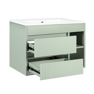 Mueble Vanitorio Texturado Paris Sage Green Texturado + Cubierta 60x46x50 cm
