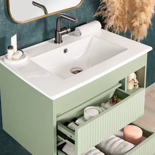 Mueble Vanitorio Texturado Paris Sage Green Texturado + Cubierta 60x46x50 cm