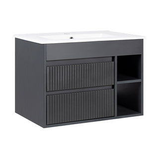 Mueble Vanitorio Texturado Paris Dark Grey Texturado + Cubierta 70x46x50 cm