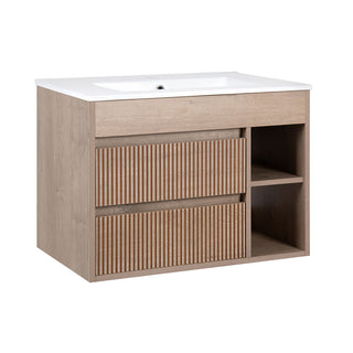 Mueble Vanitorio Texturado Paris Lenga Texturado + Cubierta 70x46x50 cm