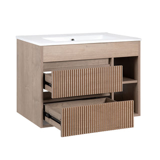 Mueble Vanitorio Texturado Paris Lenga Texturado + Cubierta 70x46x50 cm