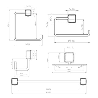 Kit De Accesorios De Baño 5 Piezas Prato