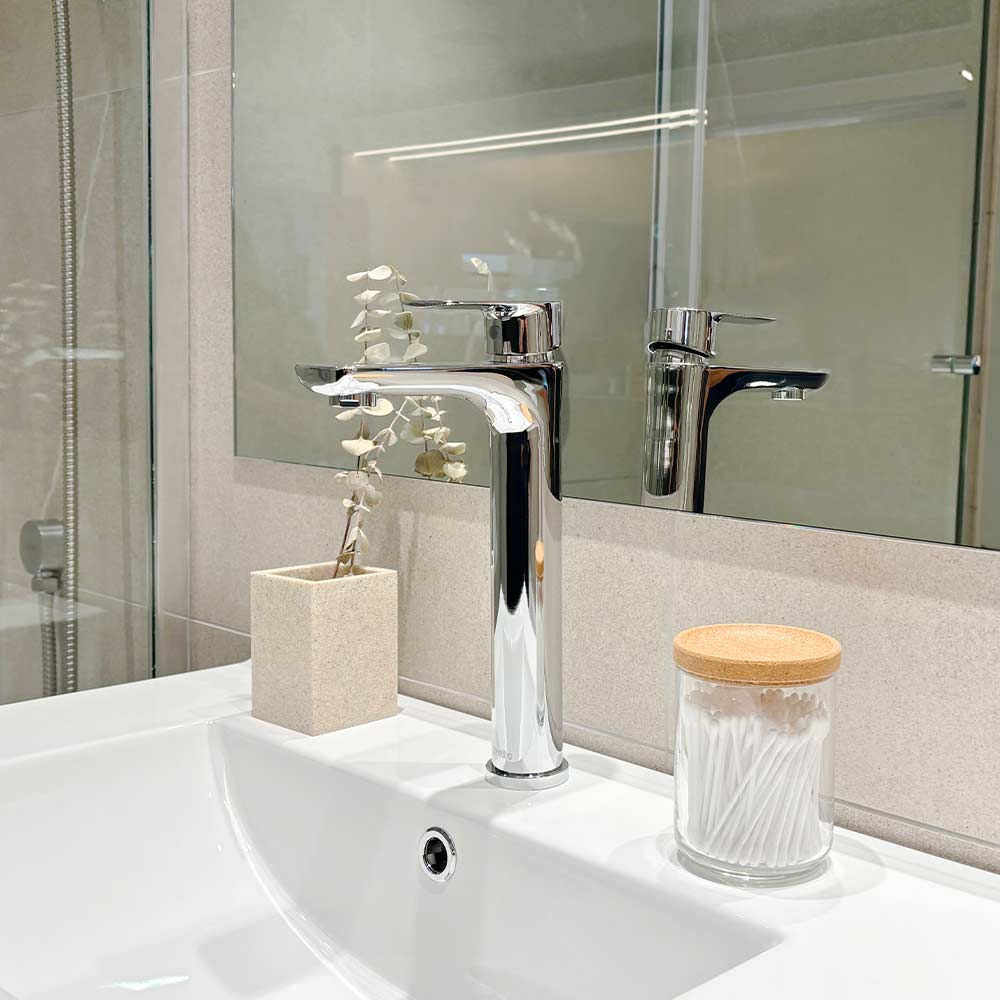 Monomando Lavamanos Alto High Bruna Cromo