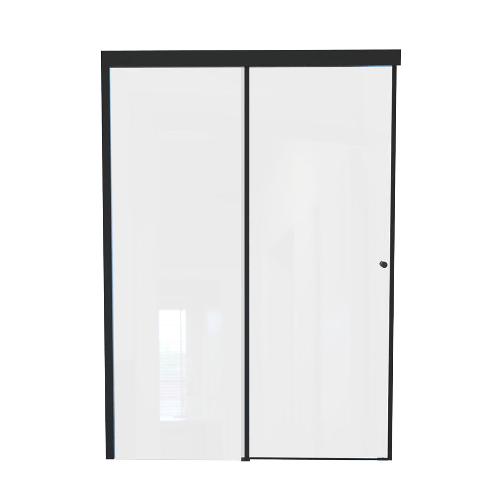 Mampara Corredera Hera 110x185 cm Negro Mate Ajustable ±3 cm