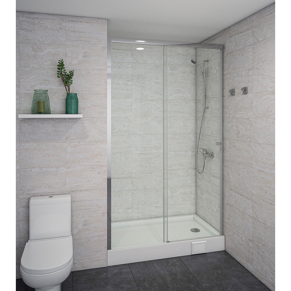 Mampara Corredera 130x185 cm Ajustable ±3 cm Cromado