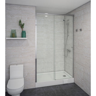 Mampara Corredera 130x185 cm Ajustable ±3 cm Cromado