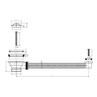 Desagüe Lavaplatos Plástico Tapón 1 1/2'' c/Reb s/Cola
