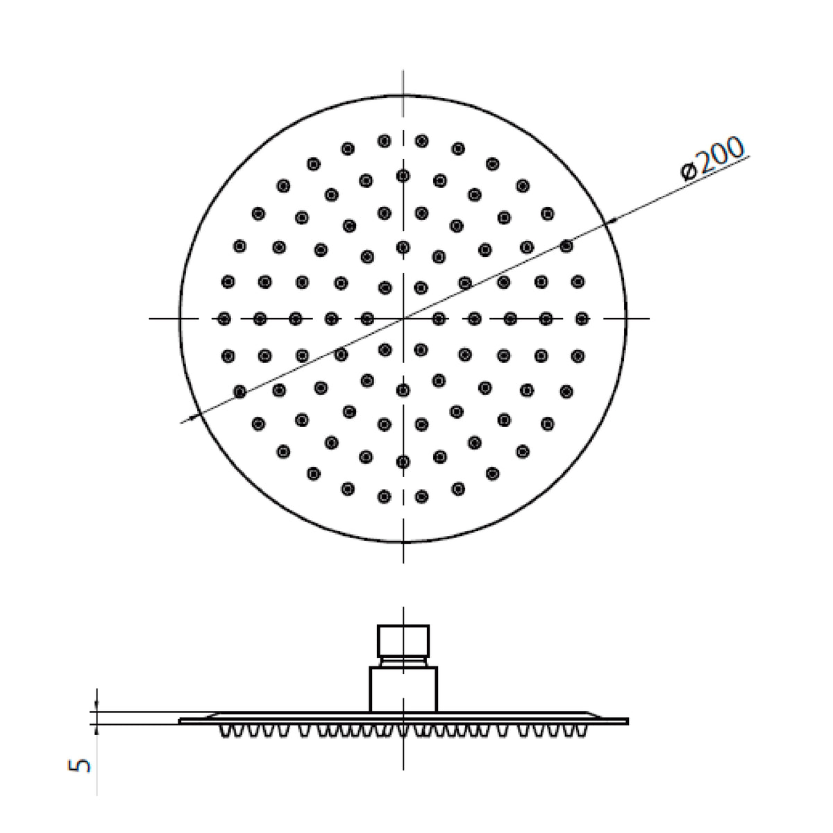 Plato Ducha Circular de 20 cm Ultra Delgado