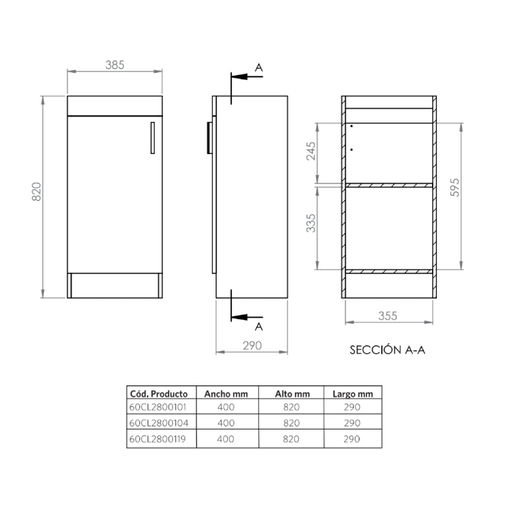 Base de Mueble Claire