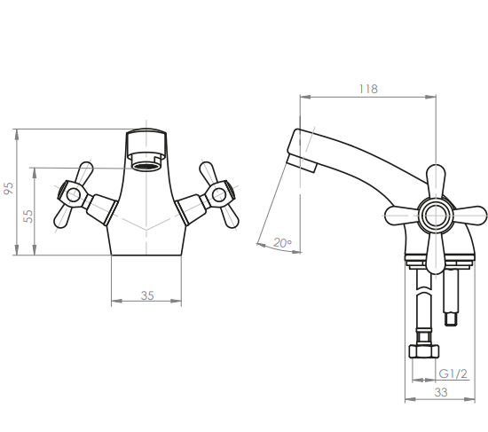 Monoblock Lavamanos Mossini Cruz Cromo
