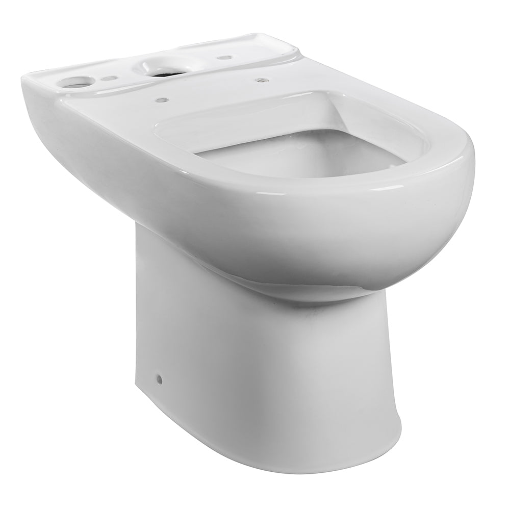 Taza WC Atos Vertical con asiento, fijaciones y Manguito Excéntrico 90 mm.