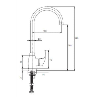 Monomando Lavaplatos New Standard Cromo