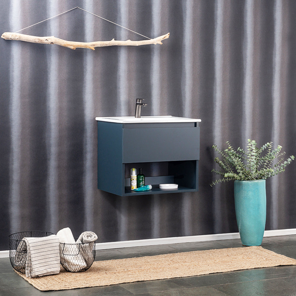 Mueble Vanitorio Belle Gris Grafito + Cubierta 60x46x50 cm