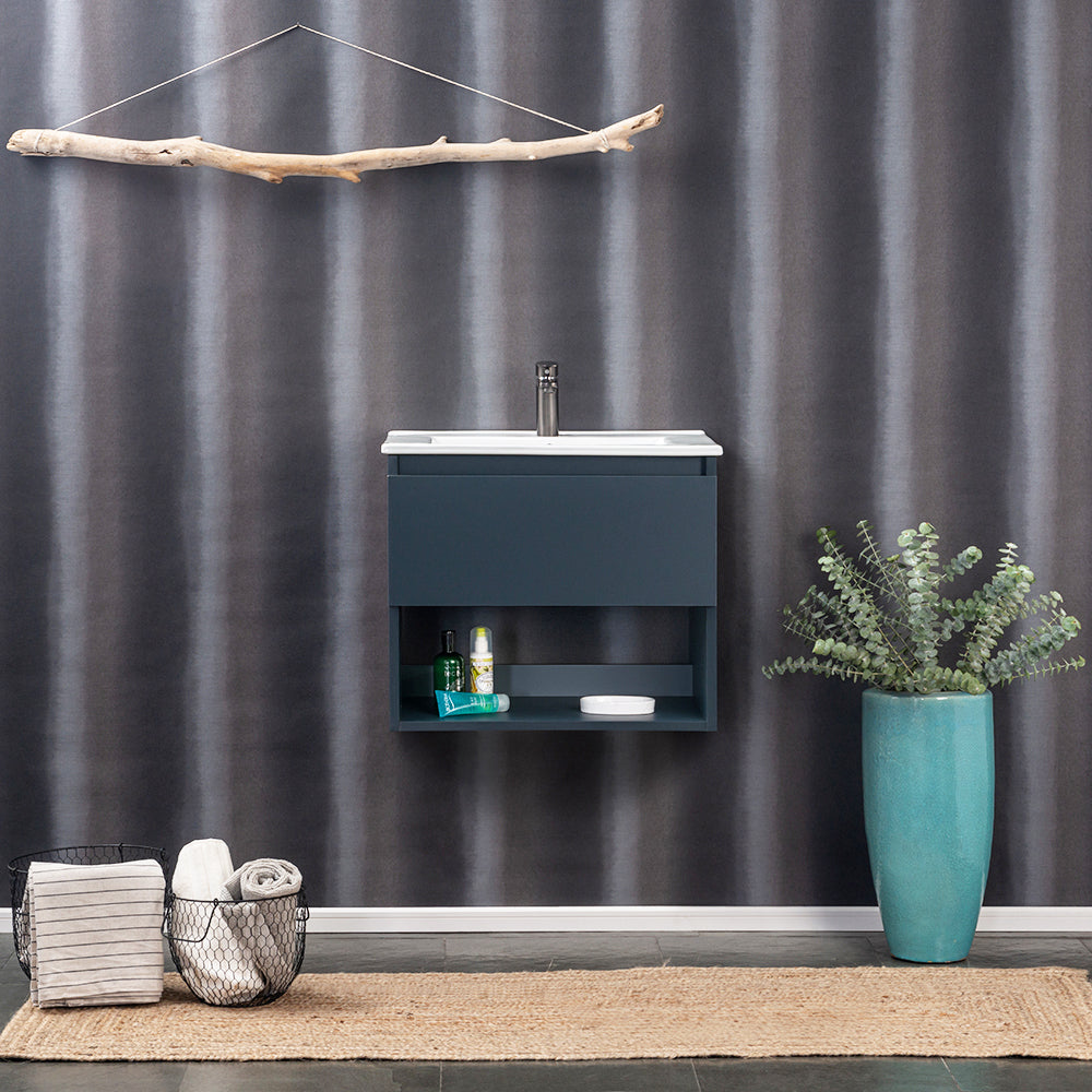 Mueble Vanitorio Belle Gris Grafito + Cubierta 60x46x50 cm